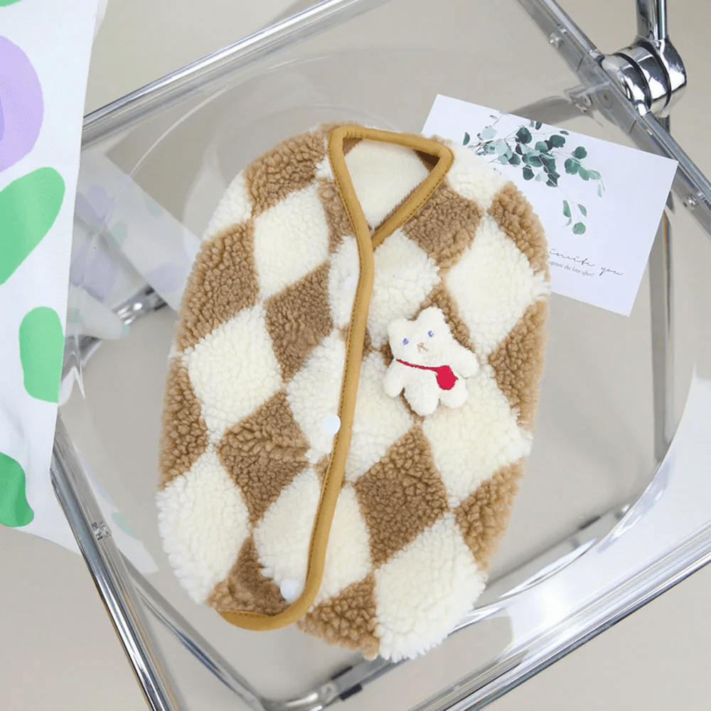 Argyle Vest with Bear Accessory - PawPlaza