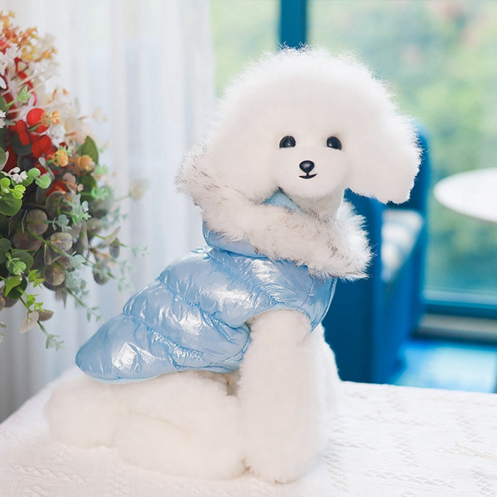 Fur Hooded Puffer Harness Jacket