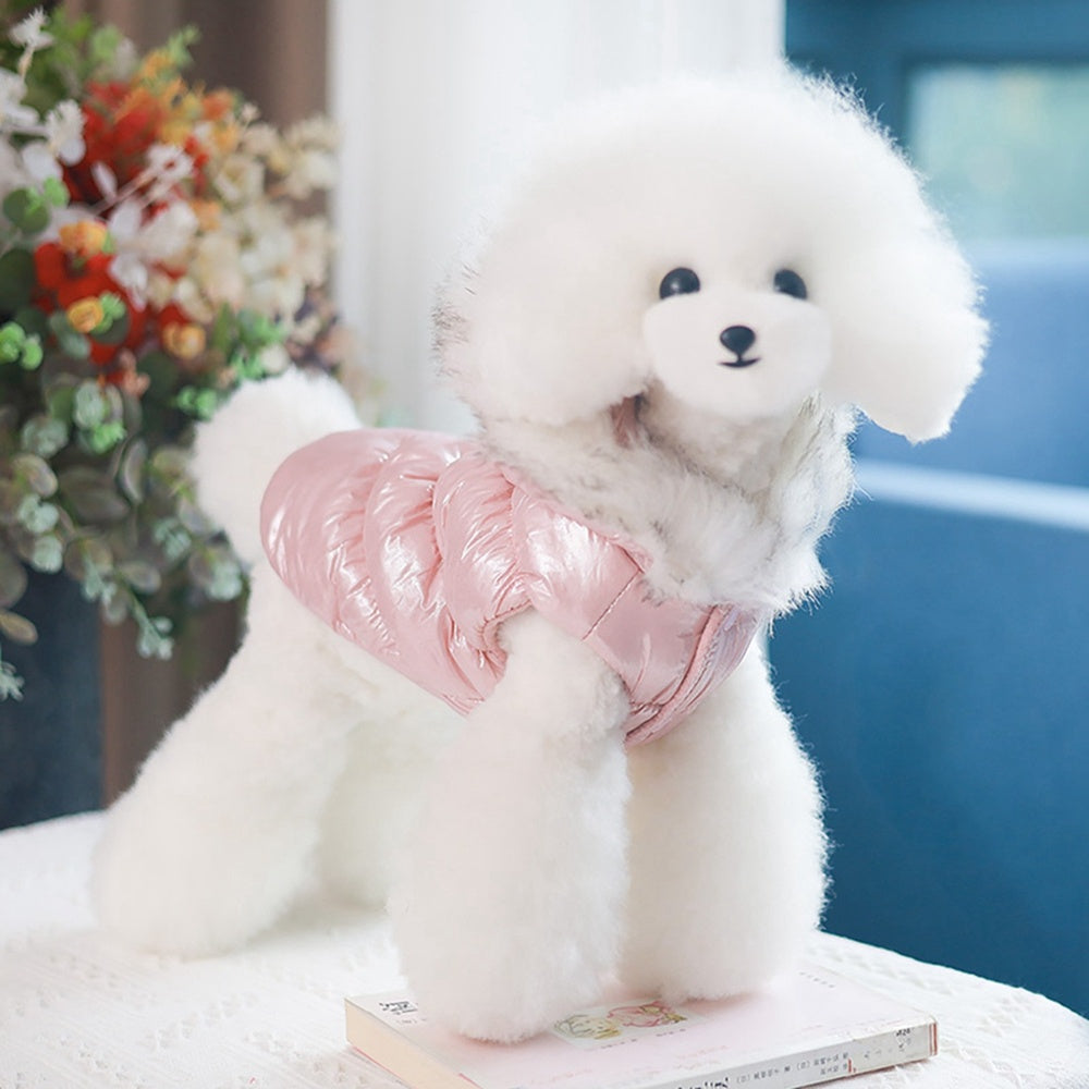 Fur Hooded Puffer Harness Jacket