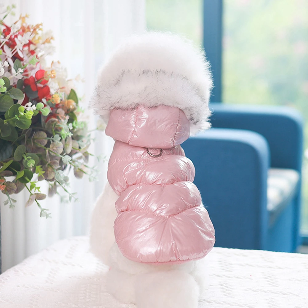 Fur Hooded Puffer Harness Jacket