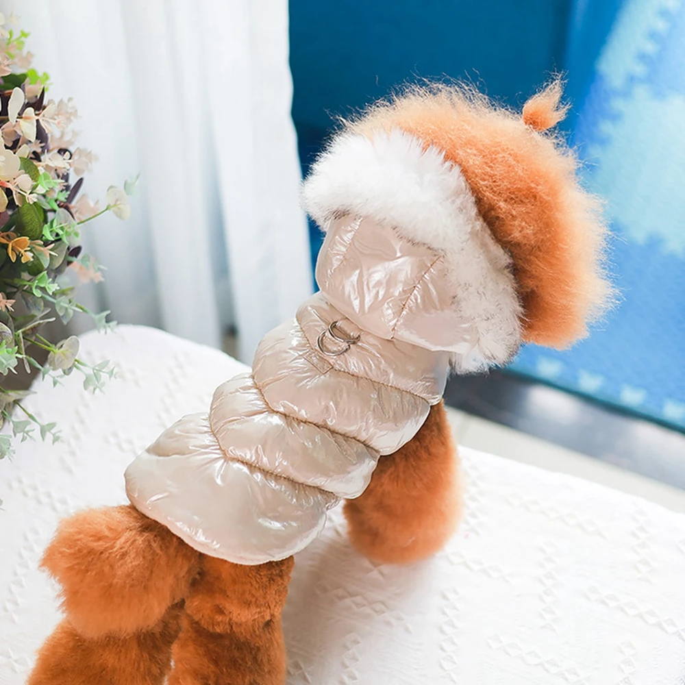Fur Hooded Puffer Harness Jacket