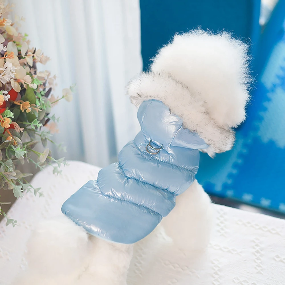 Fur Hooded Puffer Harness Jacket