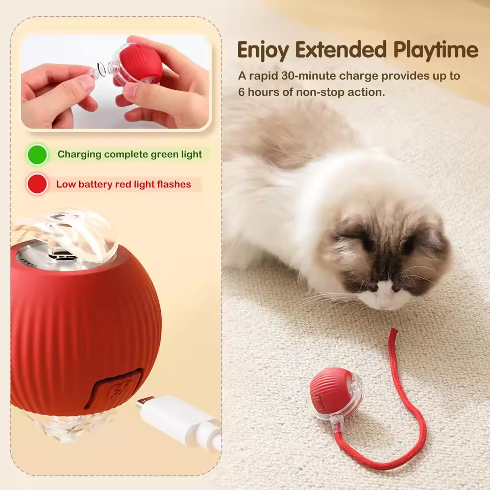 SpinBuddy™ Auto-Roll Tug Ball