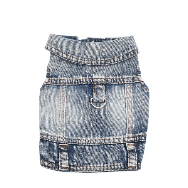 Indigo Denim Harness Vest - PawPlaza