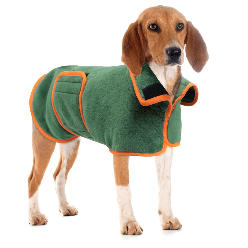 Quick Dry Microfiber Dog Bathrobe Coat - PawPlaza