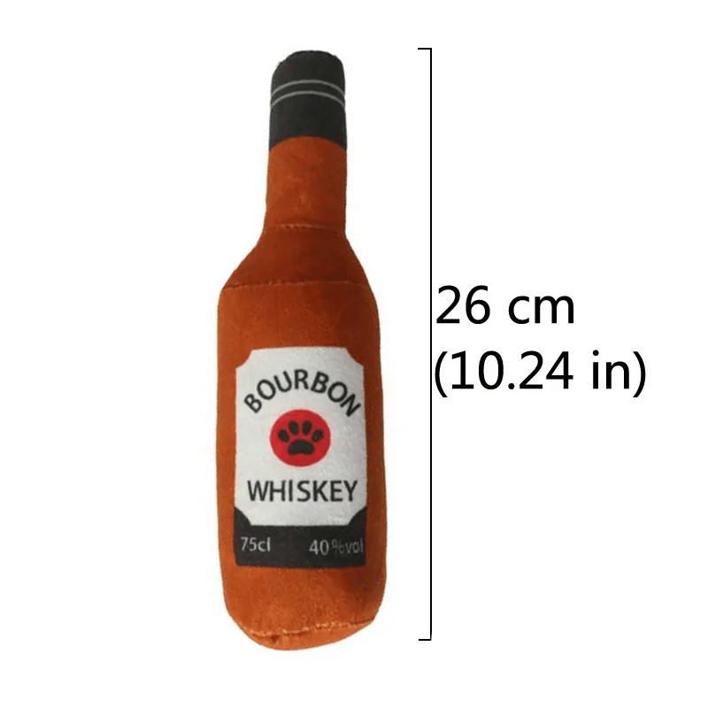Squeaky Pet Liquor Plush - PawPlaza