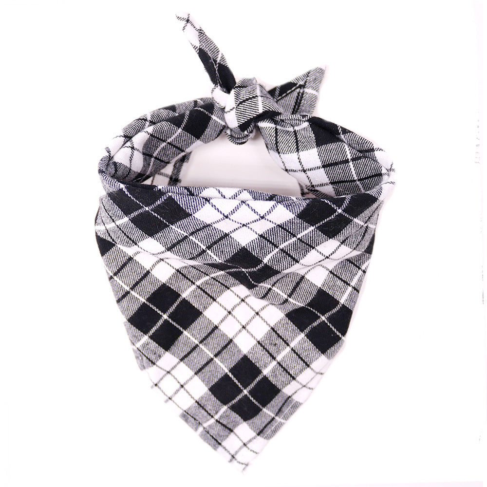 Plaid Pattern Dog Bandana Scarf