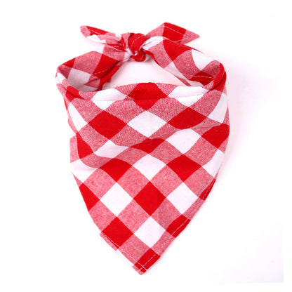 Plaid Pattern Dog Bandana Scarf