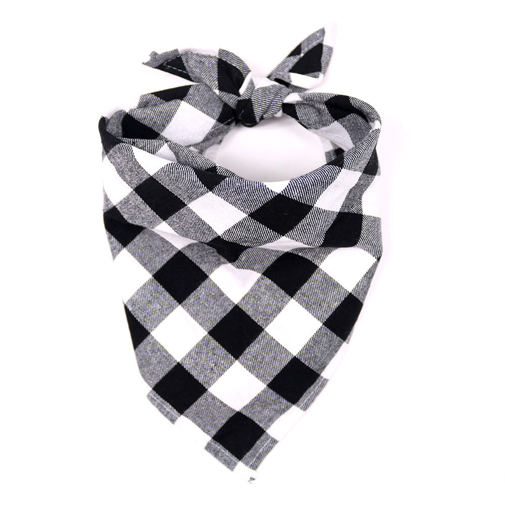 Plaid Pattern Dog Bandana Scarf