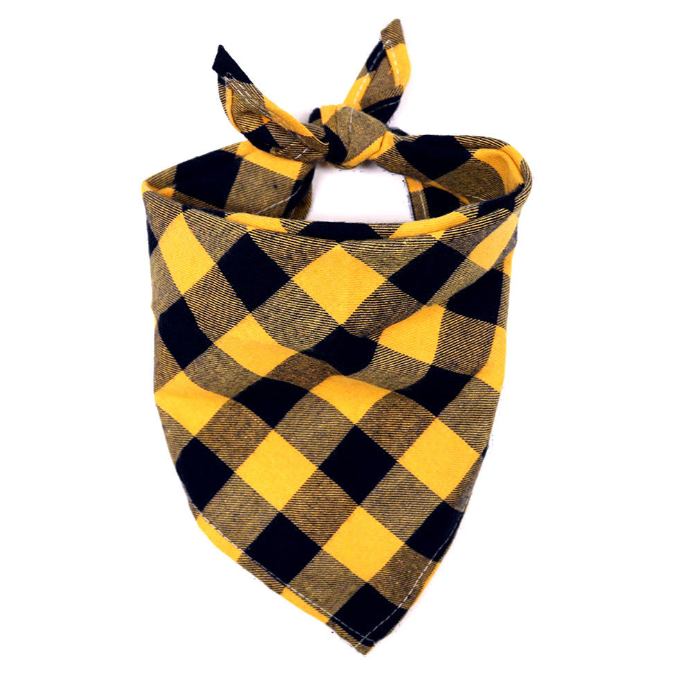 Plaid Pattern Dog Bandana Scarf