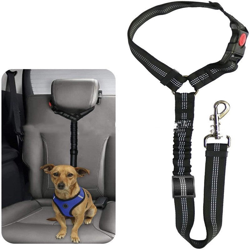 Car Head Restraint Pet Safety Leash