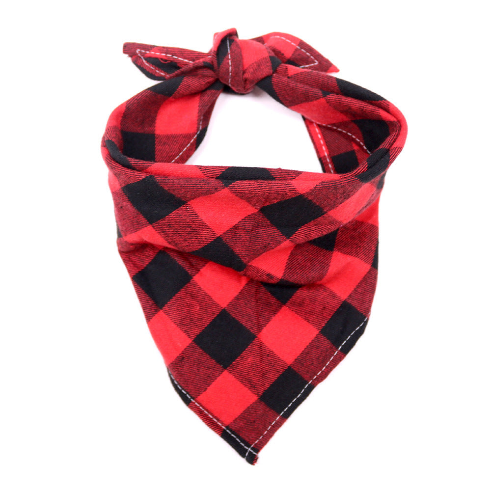 Plaid Pattern Dog Bandana Scarf