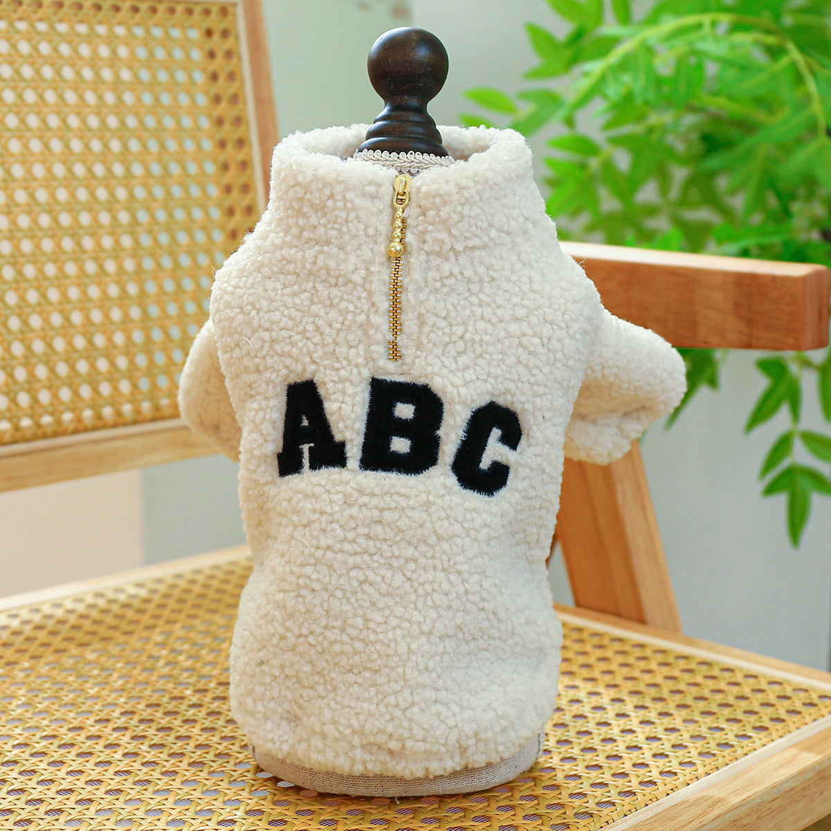 Fluffy ABC Zipper Jacket