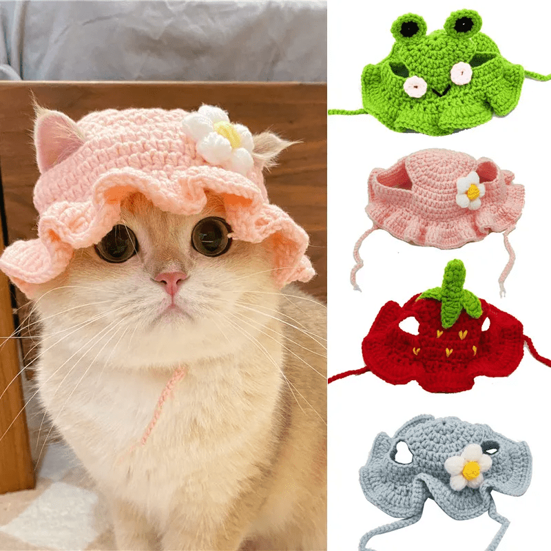 Adorable Crochet Pet Hat - PawPlaza