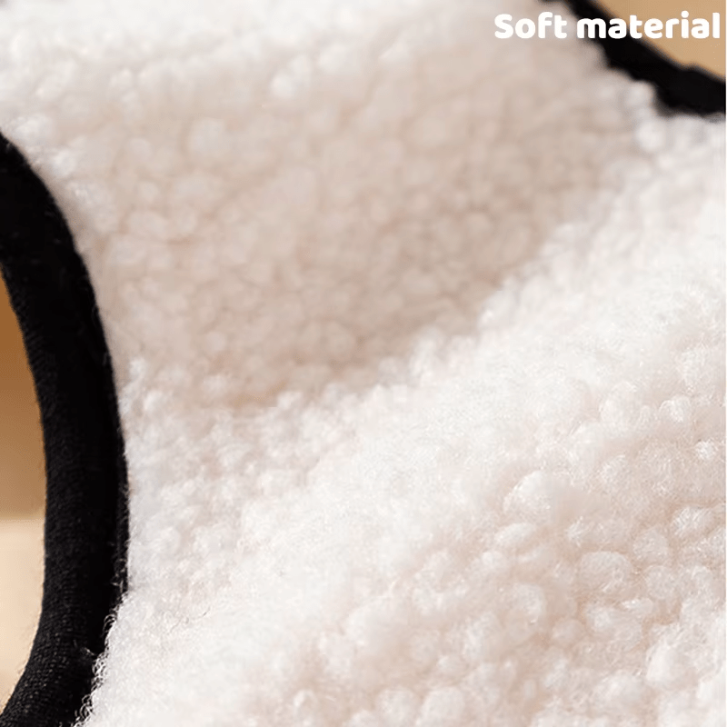 Adorable Fluffy Panda Fleece Dog Harness - PawPlaza