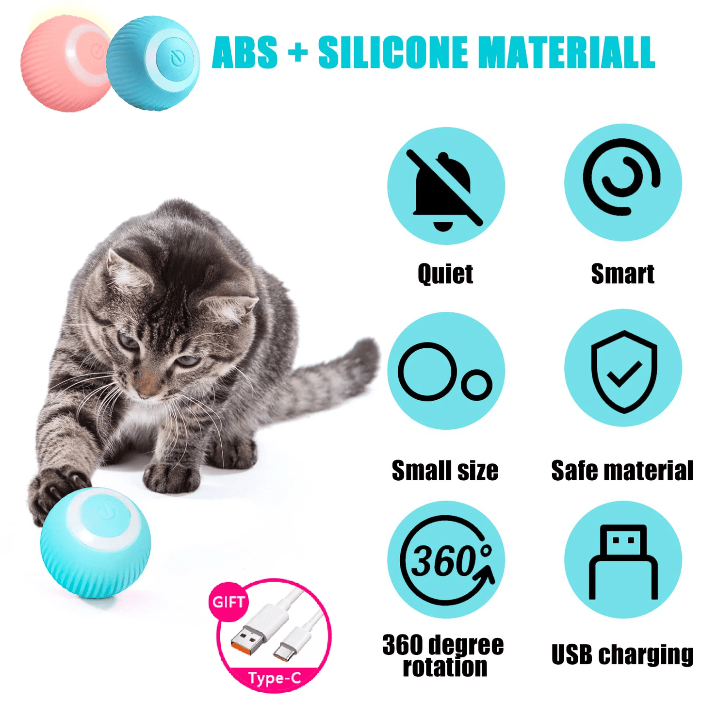 Auto - Rolling Interactive Smart Ball - PawPlaza