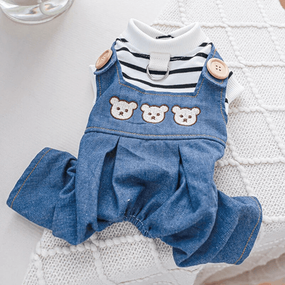 Balloon Suspender Pants Denim Overalls - PawPlaza
