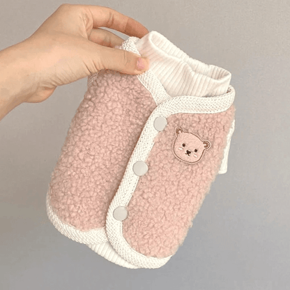 Coral Fleece Bear Sweater Vest - PawPlaza