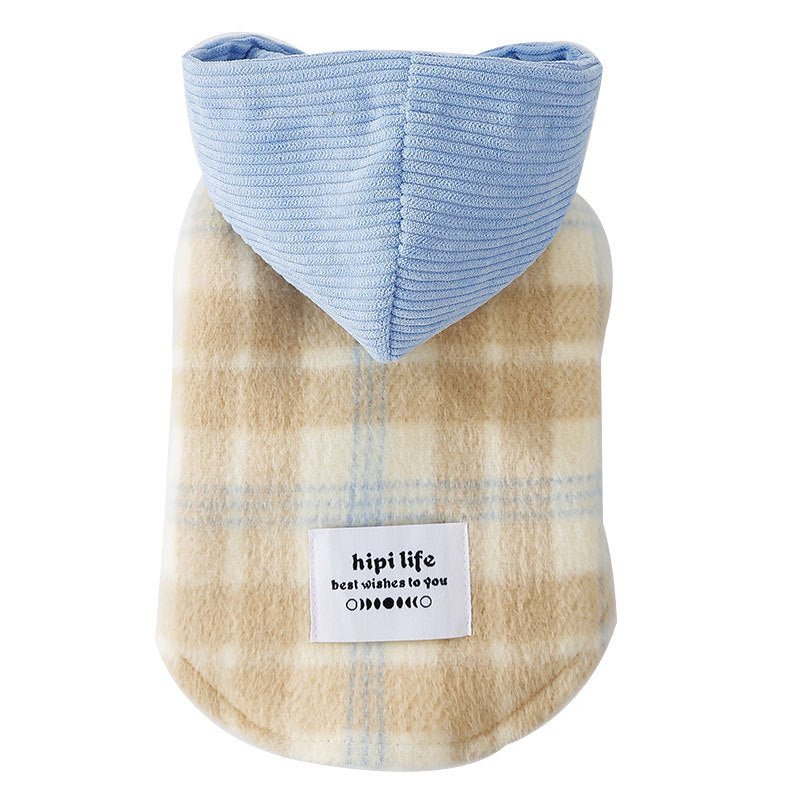 Corduroy Chessboard Grid Hoodie - PawPlaza