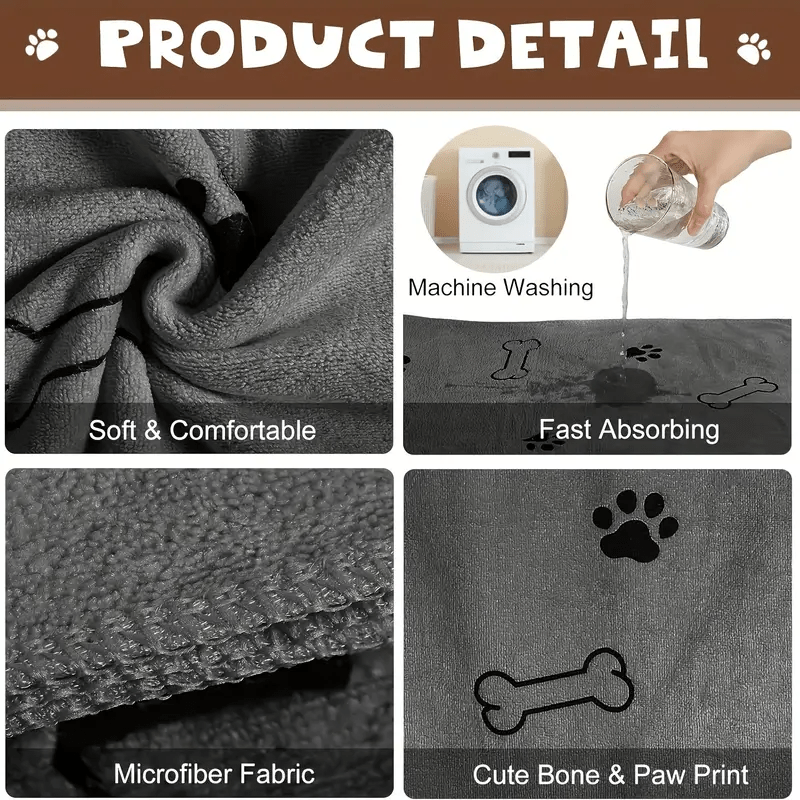 CozyLuxe Microfiber Quick - Dry Towel - PawPlaza