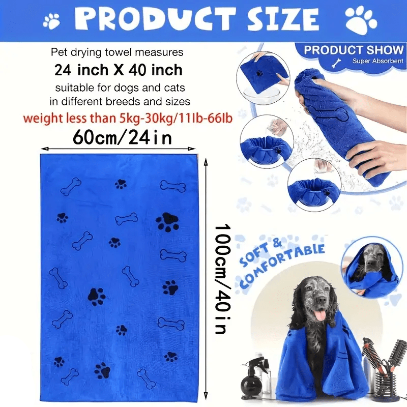 CozyLuxe Microfiber Quick - Dry Towel - PawPlaza