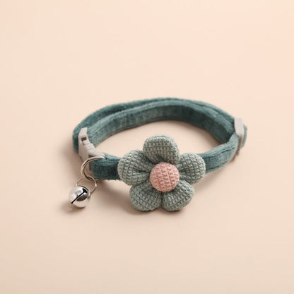 Cute Cartoon Flower Bell Collar - PawPlaza