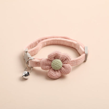 Cute Cartoon Flower Bell Collar - PawPlaza