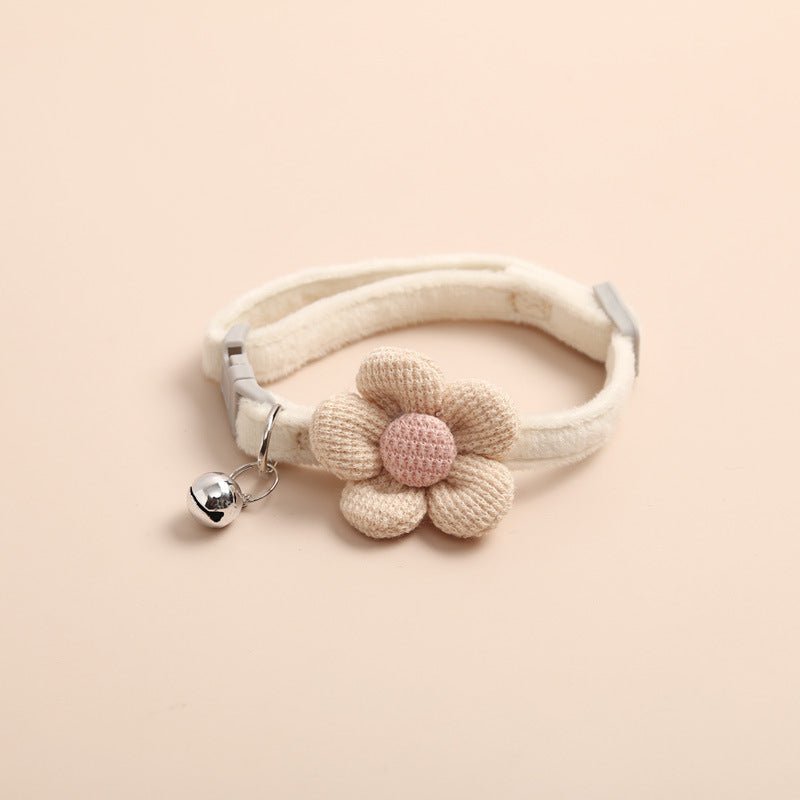 Cute Cartoon Flower Bell Collar - PawPlaza