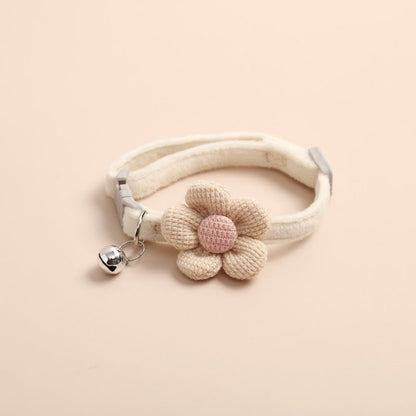 Cute Cartoon Flower Bell Collar - PawPlaza