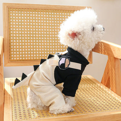 Cute Dino Corduroy Overall - PawPlaza