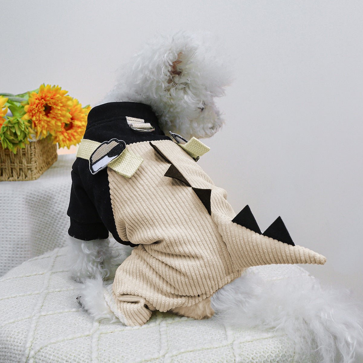 Cute Dino Corduroy Overall - PawPlaza