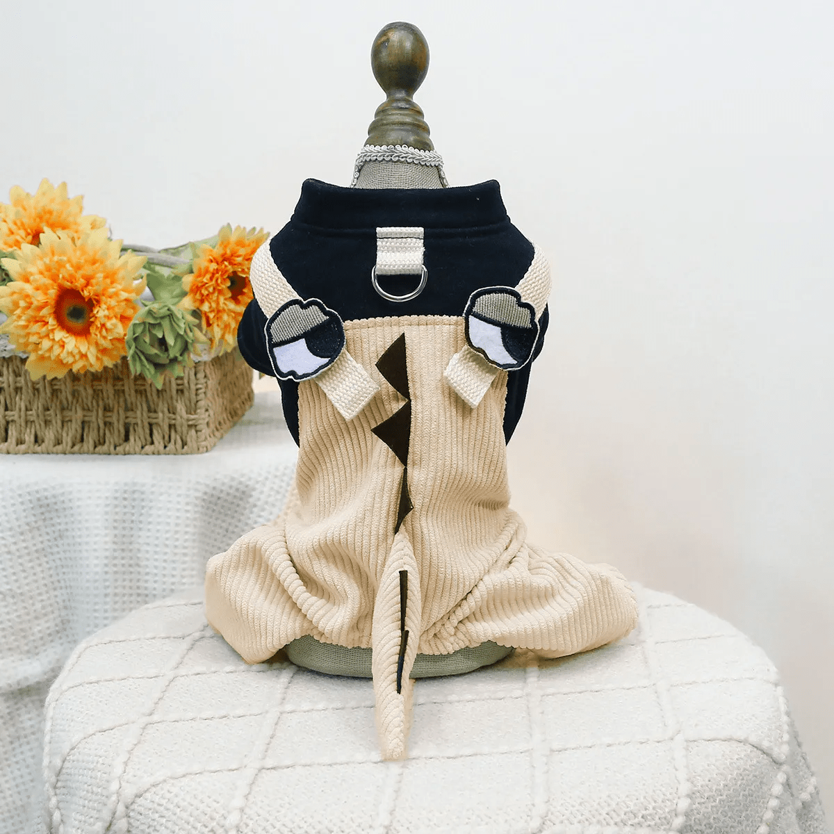 Cute Dino Corduroy Overall - PawPlaza