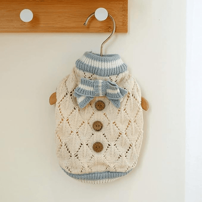 Cute Knitted Bow Sweater - PawPlaza