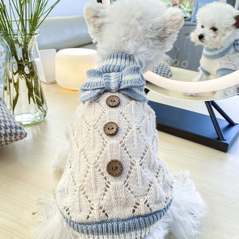 Cute Knitted Bow Sweater - PawPlaza