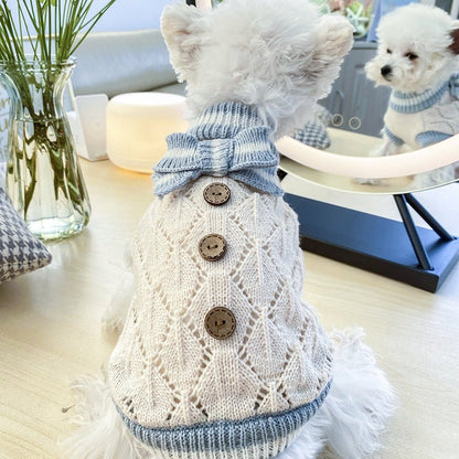 Cute Knitted Bow Sweater - PawPlaza