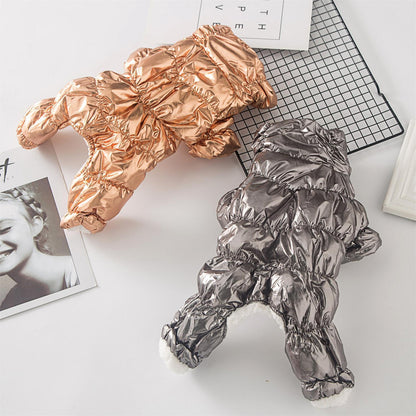 Dachshund Corgi Champagne Puffer Suit - PawPlaza