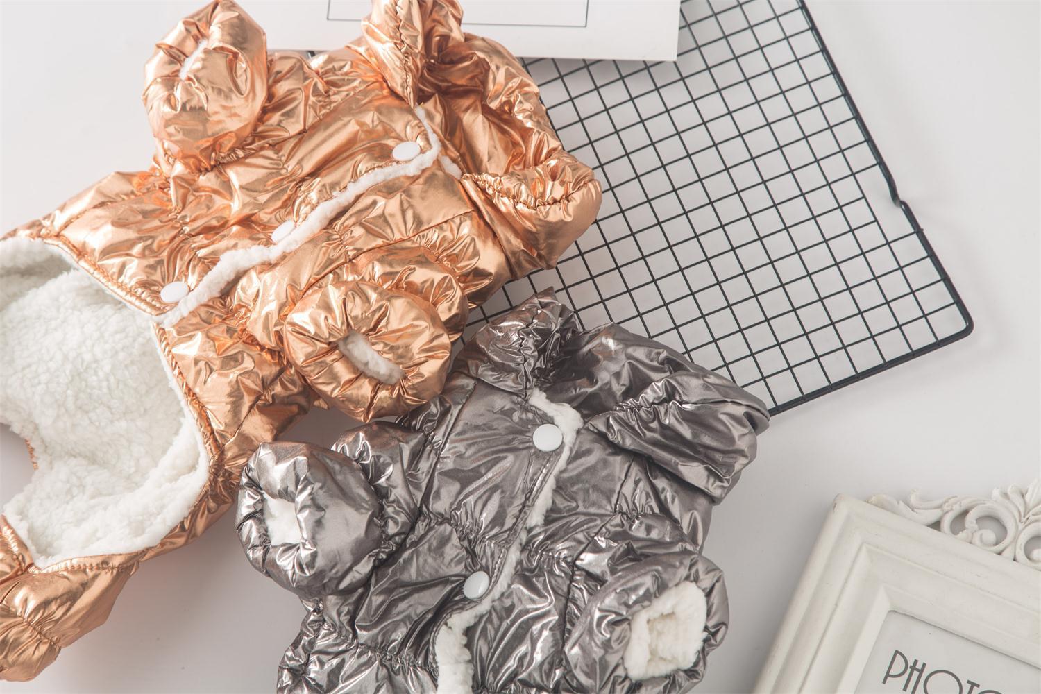 Dachshund Corgi Champagne Puffer Suit - PawPlaza