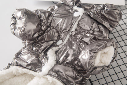 Dachshund Corgi Champagne Puffer Suit - PawPlaza