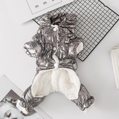 Dachshund Corgi Champagne Puffer Suit - PawPlaza