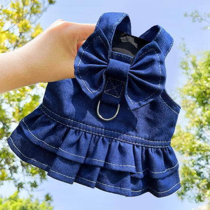 Denim Bowtie Skirt - PawPlaza