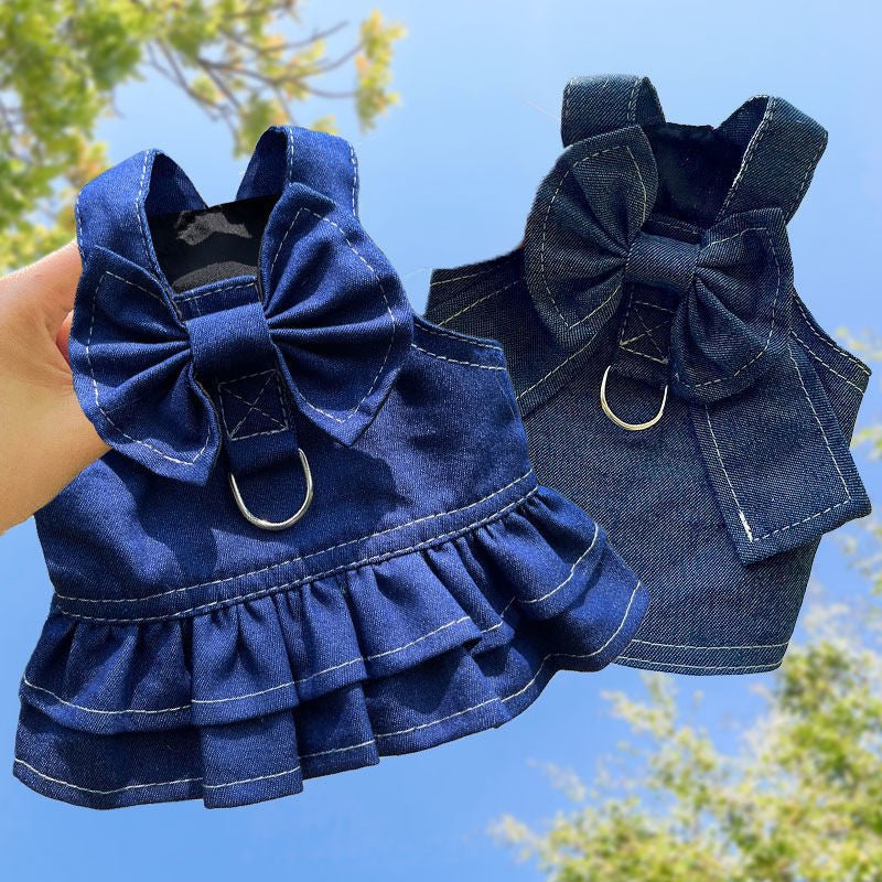 Denim Bowtie Skirt - PawPlaza