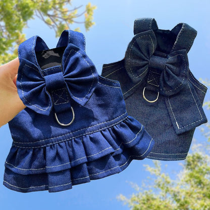 Denim Bowtie Skirt - PawPlaza
