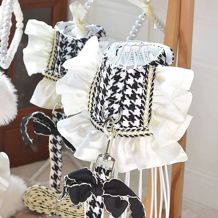 Designer Houndstooth Skirt Harness - PawPlaza