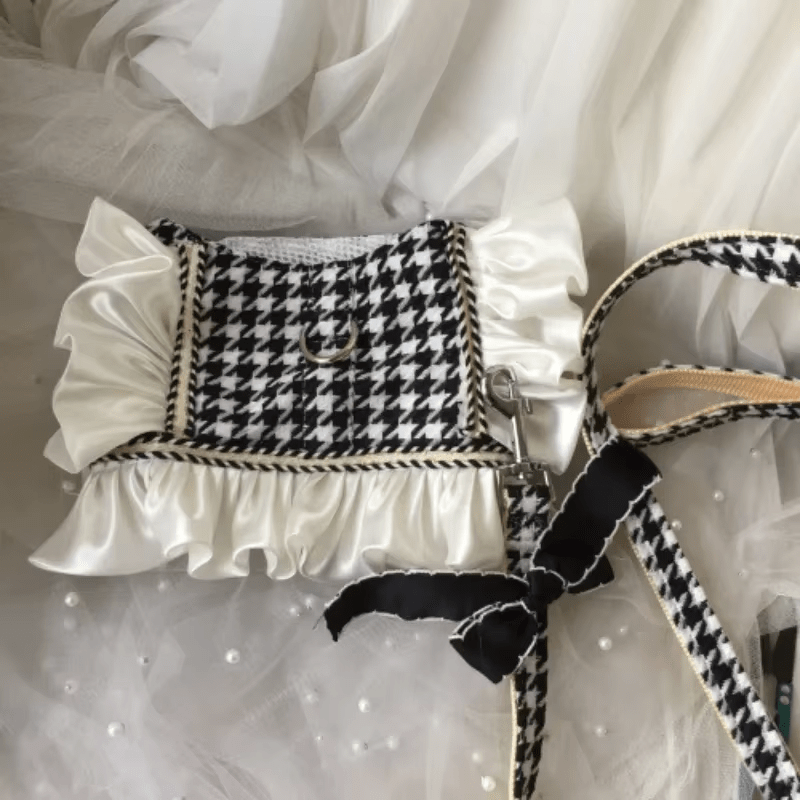 Designer Houndstooth Skirt Harness - PawPlaza
