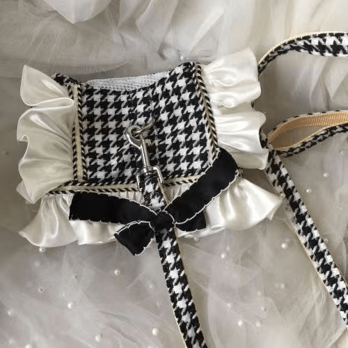 Designer Houndstooth Skirt Harness - PawPlaza