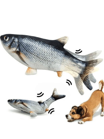 Electric Moving Fish Cat Toy Catnip Plush Fish Robot Toy - PawPlaza