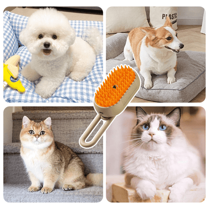 Electric Steam Pet Brush - PawPlaza