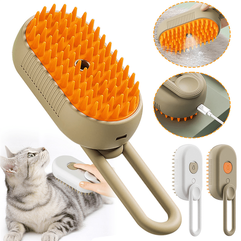 Electric Steam Pet Brush - PawPlaza