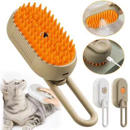 Electric Steam Pet Brush - PawPlaza
