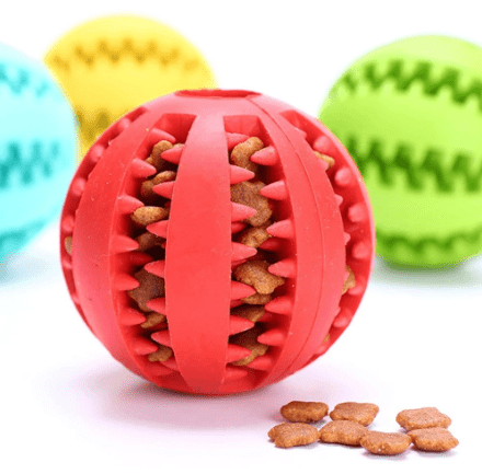 Extra - Tough Tooth Cleaning Rubber Treat Ball - PawPlaza